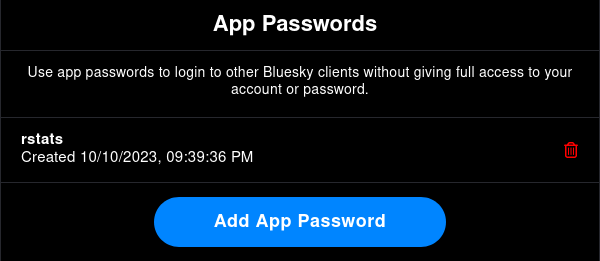 page to create new app passwords