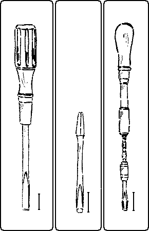 Fig. 188. Screwdriver. Fig. 189. Screwdriver-Bit. Fig. 190. Spiral Screwdriver.