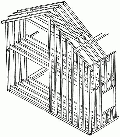 Fig. 107.—Isometrical Perspective View of the Balloon Frame.