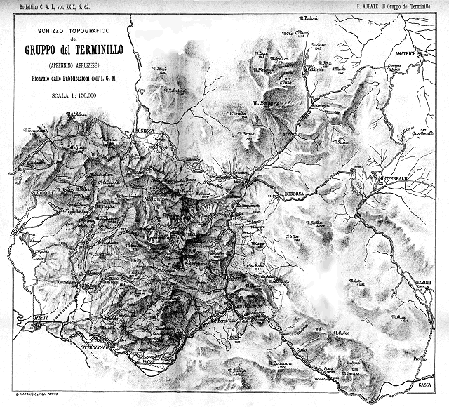 Il Gruppo del Terminillo. Schizzo topografico ricavato dalle
pubblicazioni dell’Istituto Geografico Militare