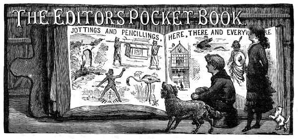 The Editor's Pocket-Book Jottings and Pencillings Here, There and Everywhere