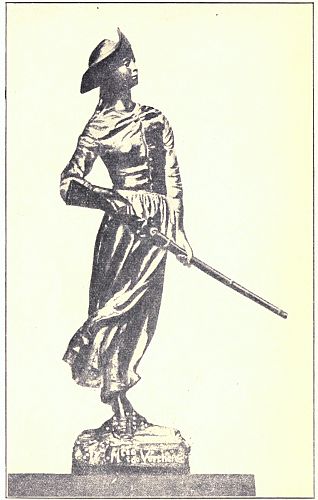 MAGDELAINE DE VERCHÈRES The First Girl Scout in the New World. From Statue erected by Lord Grey, near the site of Fort Verchères on the St. Lawrence.