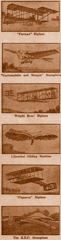 Small Photographs of Various Aeroplanes.