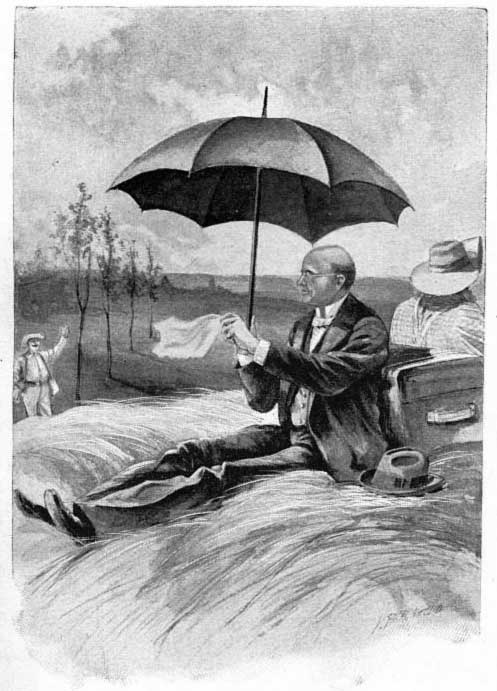 ... "His old look of apprehensive cordiality did not
leave him until he had seen me climb on a load of hay with my trunk and
start for home"