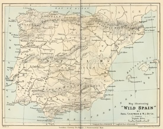 Map illustrating
"Wild Spain"
BY
Abel Chapman & W. J. Buck.