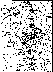 FLANDERS SECTOR OF THE GREAT BATTLE OF PICARDY. THE CHAIN
LINE SHOWS BATTLEFRONT, MARCH 21, 1918. SHADED SPACE INDICATES GERMAN
GAINS UP TO APRIL 17.