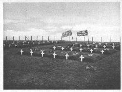 Graves of American soldiers who perished in the sinking
of the Tuscania, at Port Charlotte, Island of Islay, Scotland
(Times Photo Service)