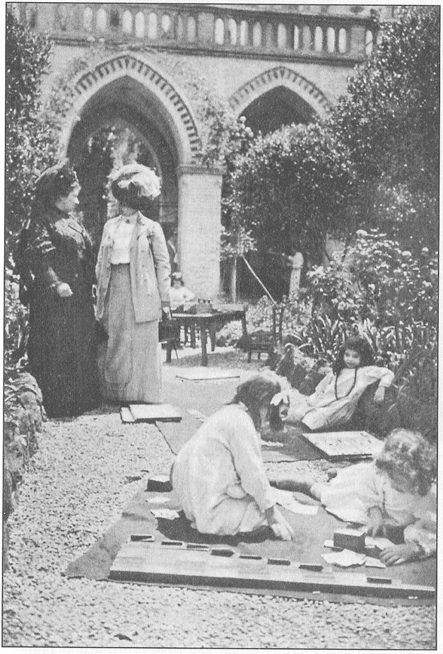 DR. MONTESSORI IN THE GARDEN OF THE SCHOOL AT VIA GIUSTI