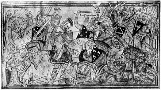 HAROLD DEFEATS AND KILLS TOSTIG AND THE KING OF NORWAY AT STAMFORD
BRIDGE