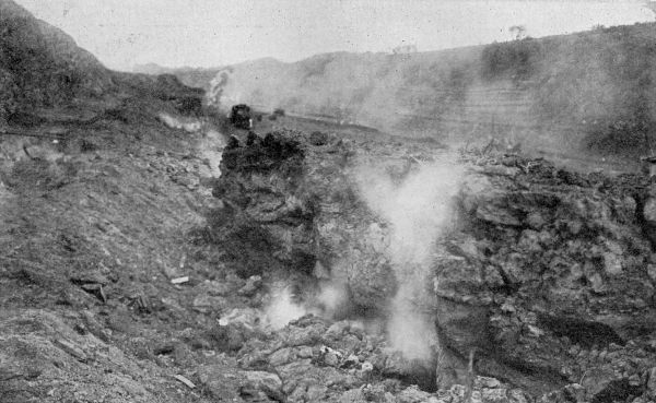 SMOKE FROM HEATED ROCKS