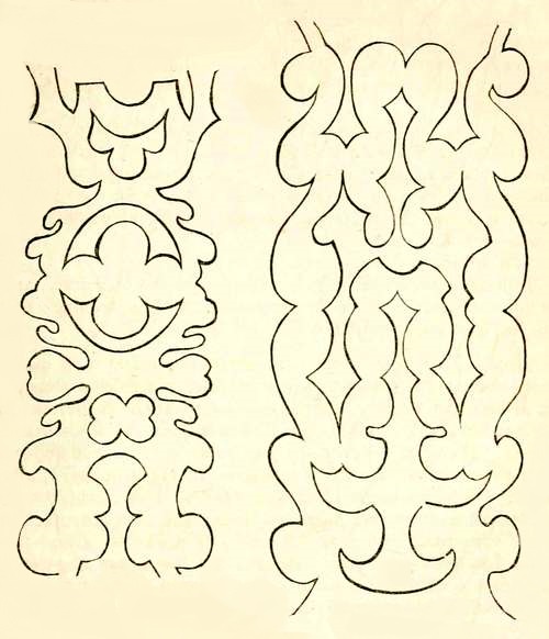 'Two Endless patterns' for borders of cloaks etc.