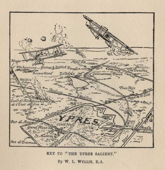 KEY TO "THE YPRES SALIENT." By W. L. WYLIE, R.A.