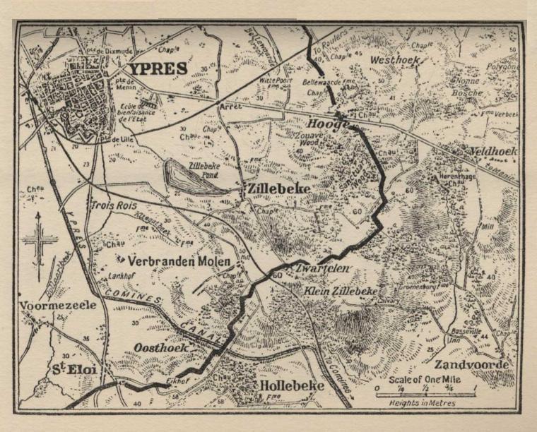 Map--Ypres and area
