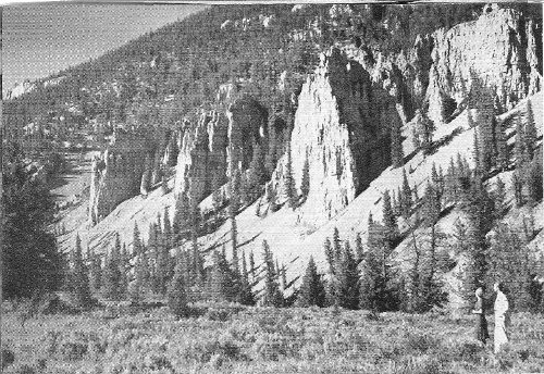 The Cathedrals are natural Gothic spires of hard stone that resisted erosion by the river when it carved the deep gorge of Gallatin Canyon. These formations are especially beautiful under a Montana moon.