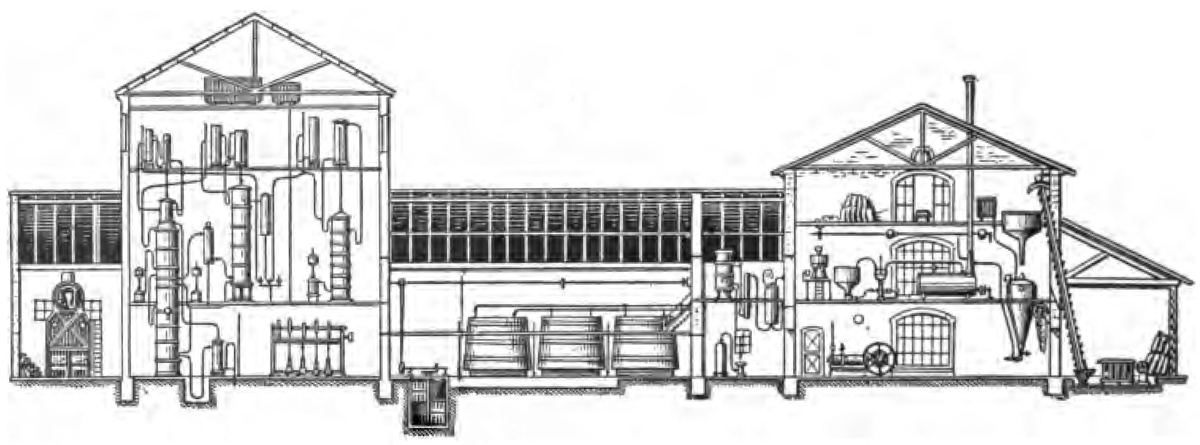 Continuous Grain Alcohol Distillery—Barbet’s System