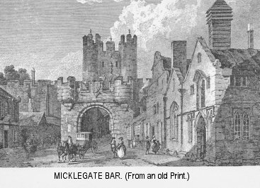 Micklegate Bar.  (From an old Print)