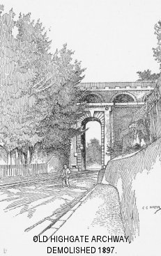 Old Highgate Archway, demolished 1897