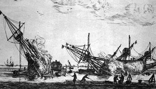 Careening Ships in England, 1675