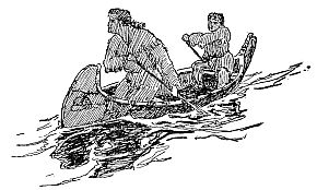 two woodsmen in canoe