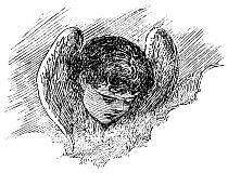 cherub in shadow looking down