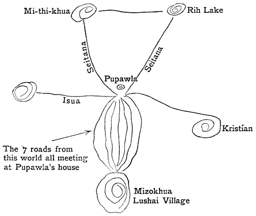 Copy of a Map of the route to Mi-thi-khua drawn by a Lushai.