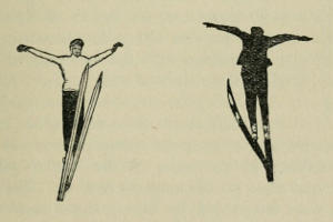 Drawing of two ski-jumpers