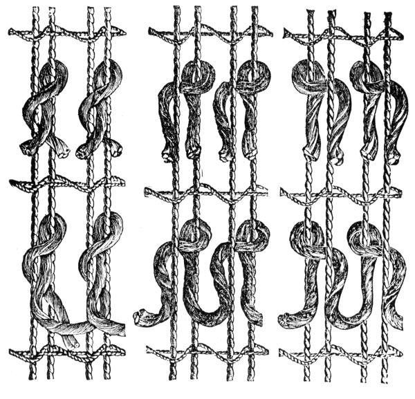 left and right Senna knots and the Ghiordes knot.