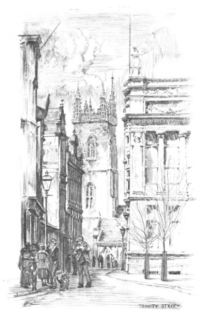 Image unavailable: Trinity Street, and St John's Church.