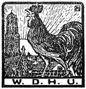 Uitgeverslogo W. de Haan: W.D.H.U.