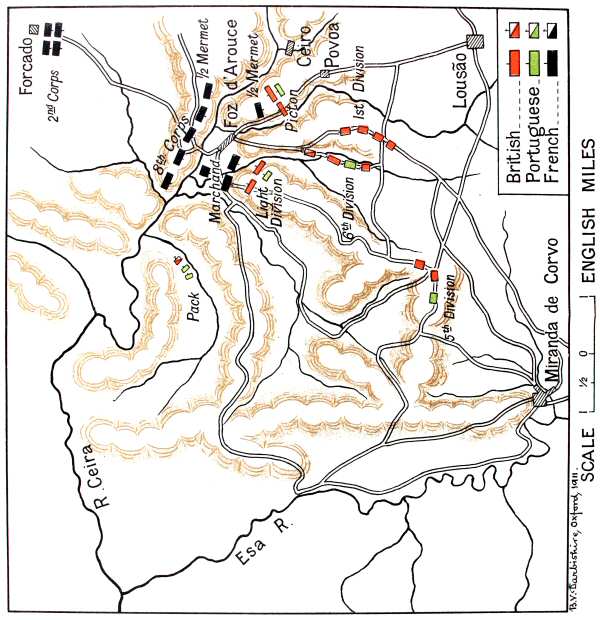 Map of the combat of Foz Do Arouce