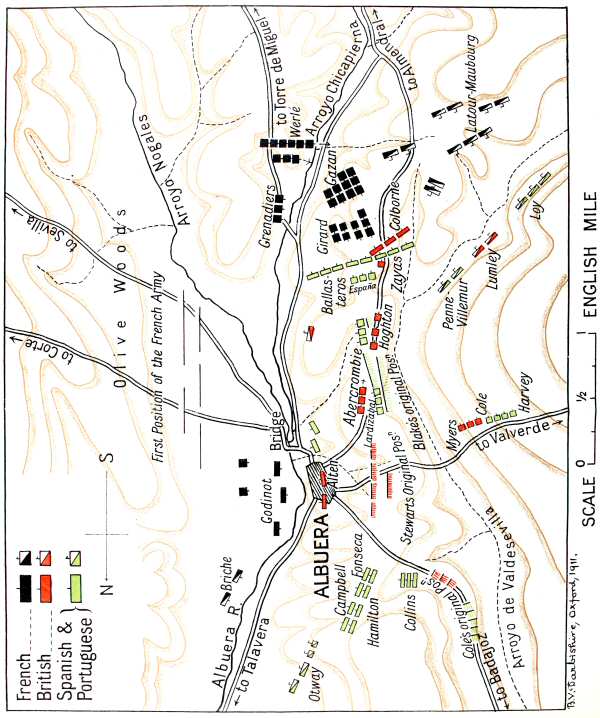 Map of the battle of Albuera, about 10 a.m.