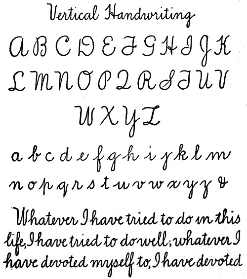 vertical handwriting