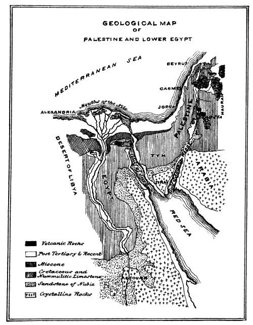 Geological Map of Palestine and Lower Egypt.