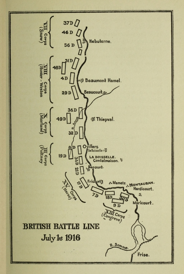 BRITISH BATTLE LINE July 1st 1916