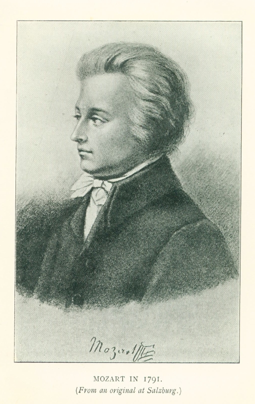 MOZART IN 1791. (<i>From an original at Salzburg.</i>)