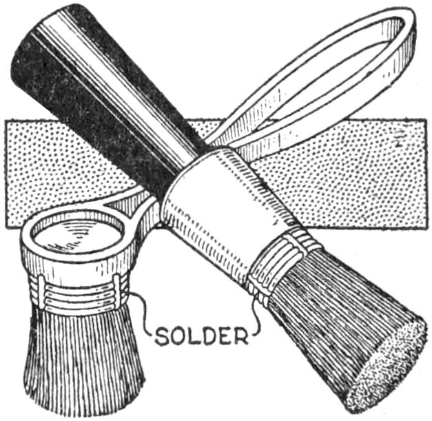 Wire soldered around bristles