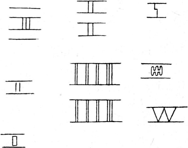 Verschiedene gezeichnete Symbole