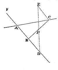 Through
point P, draw line BC so segments PB and PC, cut by lines AB and AC,
have a given ratio to each other.