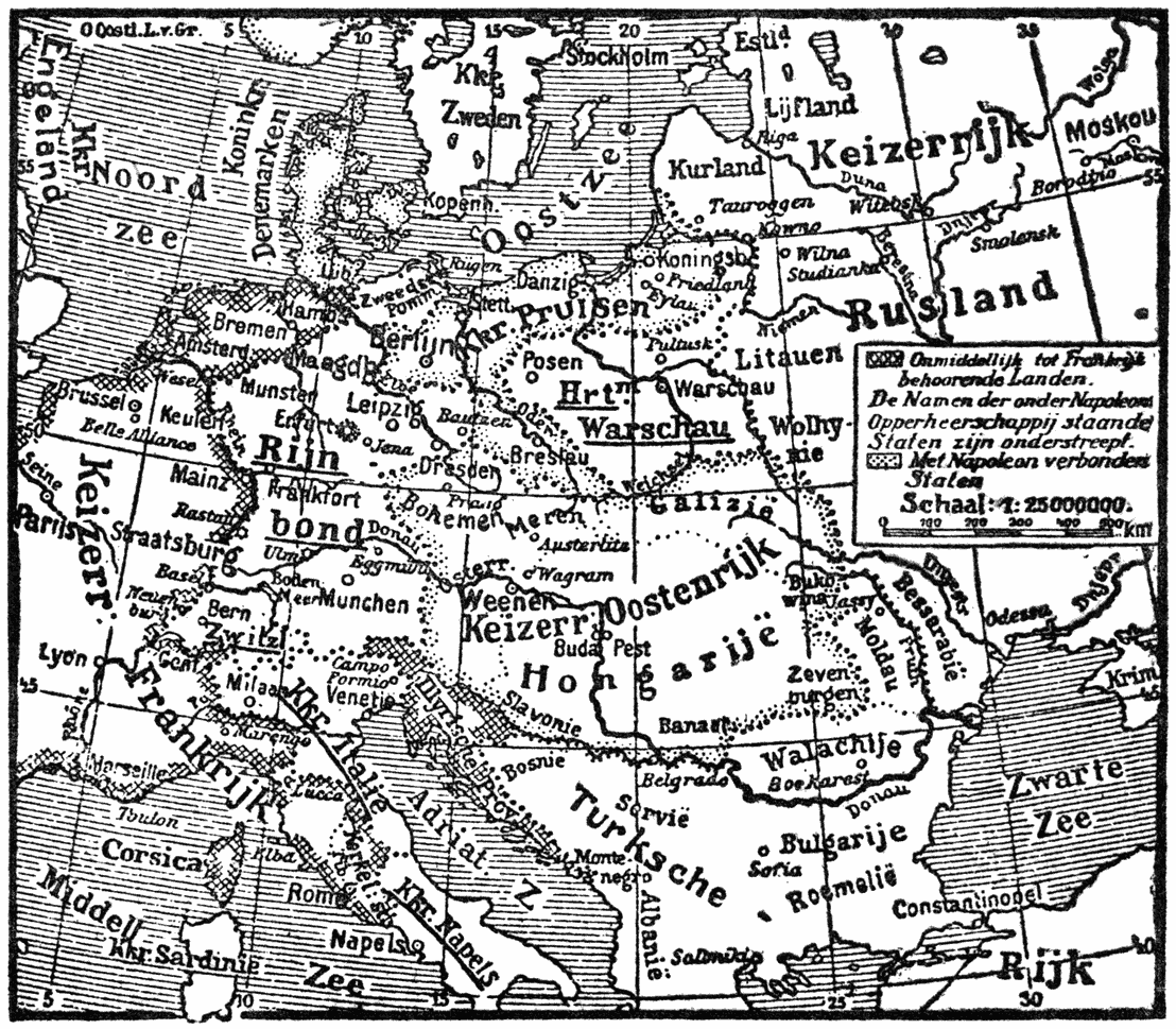 MIDDEN-EUROPA TEN TIJDE VAN NAPOLEON I (1812).