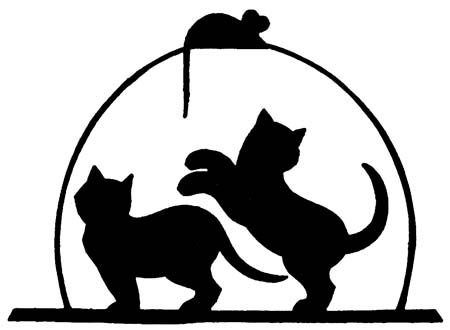 The cats with the catnip mouse